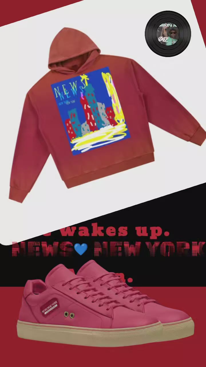 The Artist. NEWS💙 NEW YORK 📰. Vintage Washed Gradient Fleece Hoodie